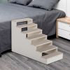 Short-legged Dog Climbing Stairs - Natural Wood Color