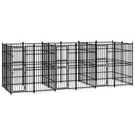 Outdoor Dog Kennel Steel 119 ftÂ²