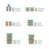 Flex and Seal Set of 21 Variety Food Storage Containers, Teal Lids