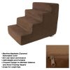 Pet Stairs â€“ Foam Pet Steps for Small Dogs or Cats with 4 Step Design and Removable Cover â€“ Non-Slip Dog Stairs for Home by Petmaker (Brown)