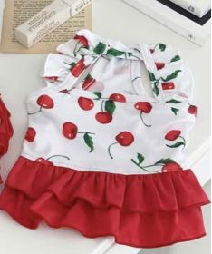 New Puppy Cute Cherry Swimsuit Dress (Option: Red Clothes-M)