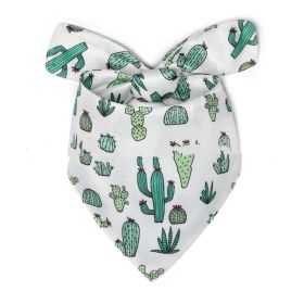 Pet Scarf Summer Pattern Dog Saliva Towel (Option: Cactus-M)