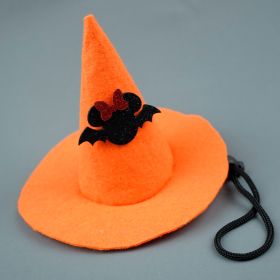 Halloween Pet Hat Non-woven Creative (Option: Pumpkin Color Small Bat)