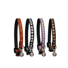 Halloween cat collar puppy collar pet supplies (Color: spider web)