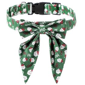 Sunflower Christmas Pet Collar Pet Bow Tie Collar With Adjustable Buckle For Dogs And Cats (Color: Dark Green)