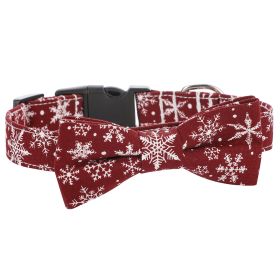 Sunflower Christmas Pet Collar Pet Bow Tie Collar With Adjustable Buckle For Dogs And Cats (Color: Red)