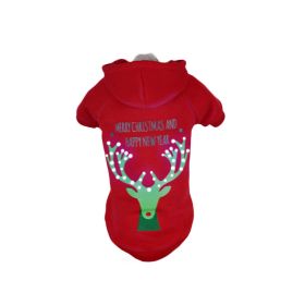 Pet Life LED Lighting Christmas Reindeer Hooded Sweater Pet Costume (size: Medium - (FBP4RDMD))