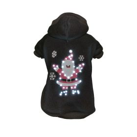 Pet Life LED Lighting Juggling Santa Hooded Sweater Pet Costume (size: Medium - (FBP3BKMD))