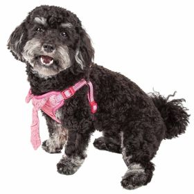 Pet Life 'Chichi Shaggy' Mesh Reversible And Breathable Adjustable Dog Harness W/ Shaggy Neck Tie (size: medium)