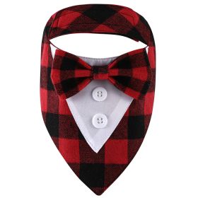 Pet Tie Banquet Suit Triangular Binder (Option: Red Black Plaid-M)