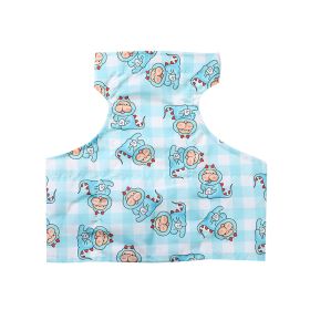 Pet Cooling Clothes Anti-heatstroke Cooling Ice Apron Cooling Ice Vest Cooling Clothes (Option: Blue Little Dinosaur-M)