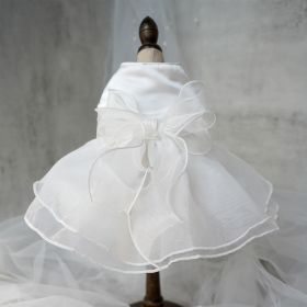 Wedding Dress Pet Skirt Gown (Option: White-M)