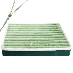 Dog Mat Mattress Warm Kennel Pillow Anti-bite (Option: Green-L75x50x6cm)